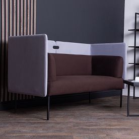 Выполненный проект Диван Garda, велюр Velutto 24, экран велюр Velutto 49, ножки металл - фото