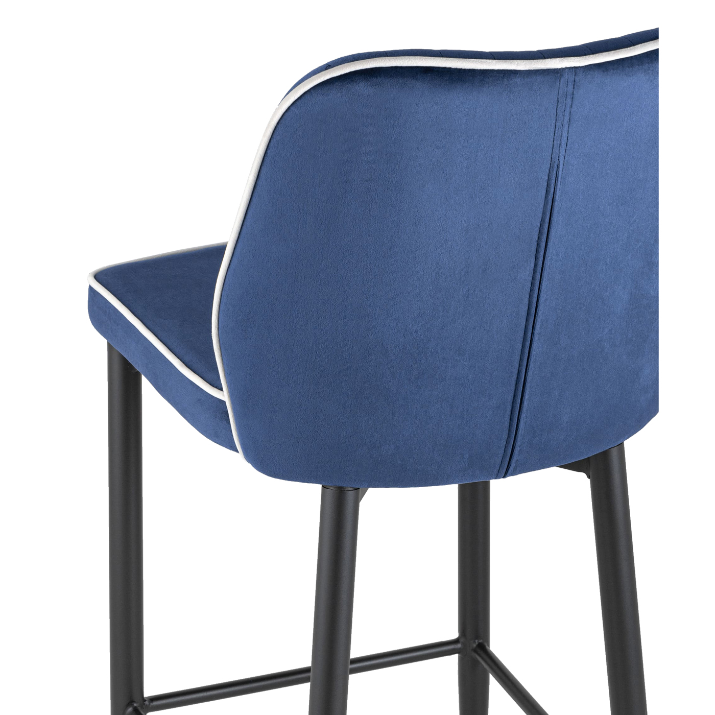 барный стул велюр синий