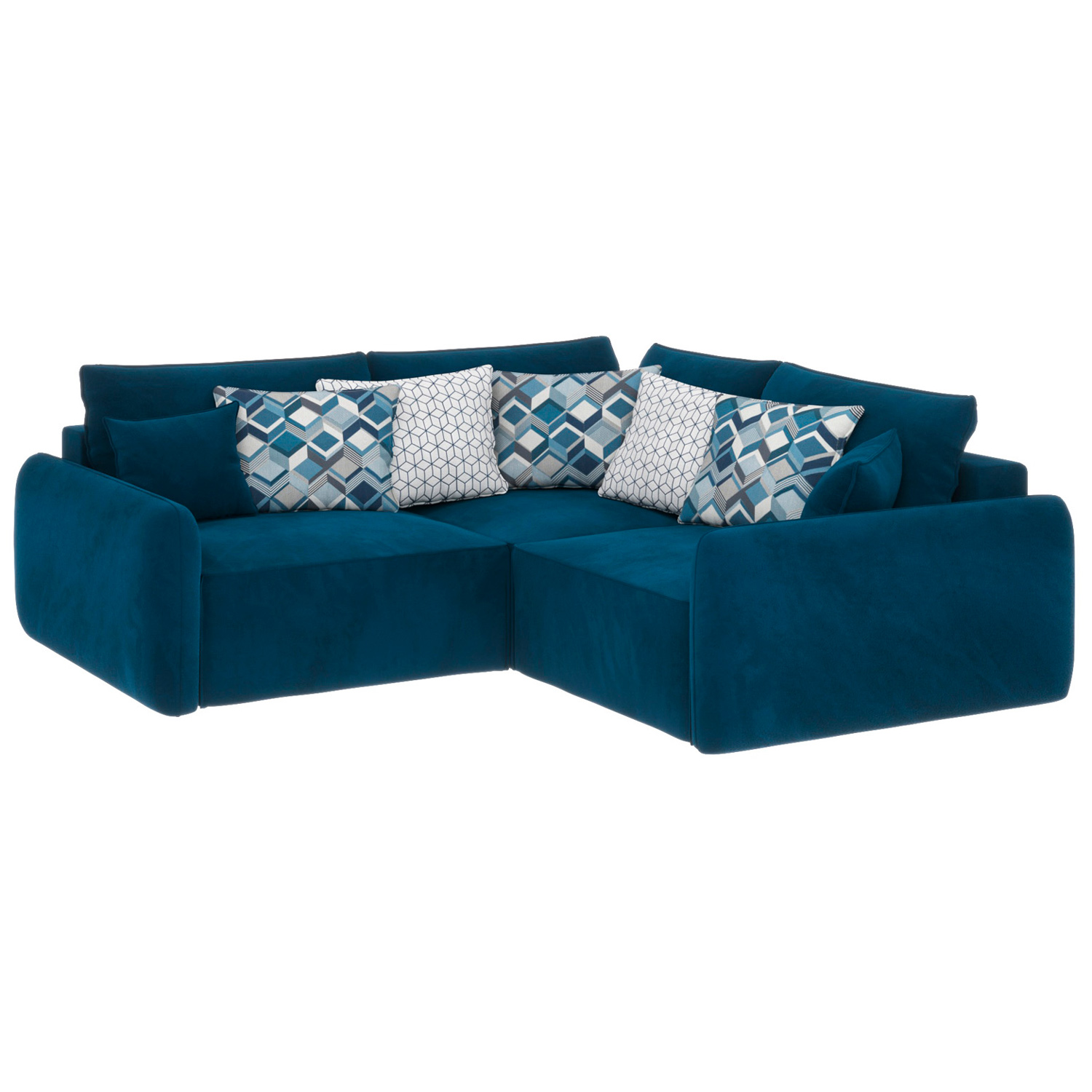 Угловой диван-кровать Портленд изумрудного цвета