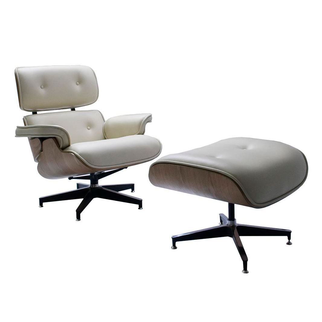 Кресло eames style lounge chair ottoman premium