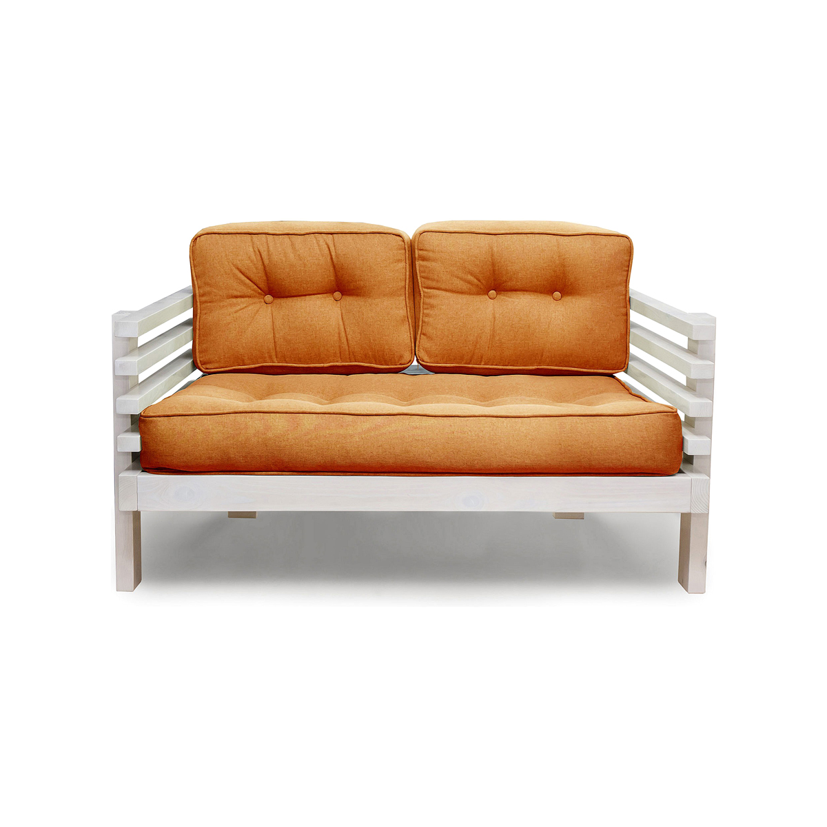 диван двухместный с деревянными ножками