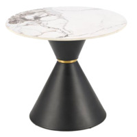 Настоящее фото товара Стол журнальный Forma, белый мрамор, черный, произведённого компанией ChiedoCover