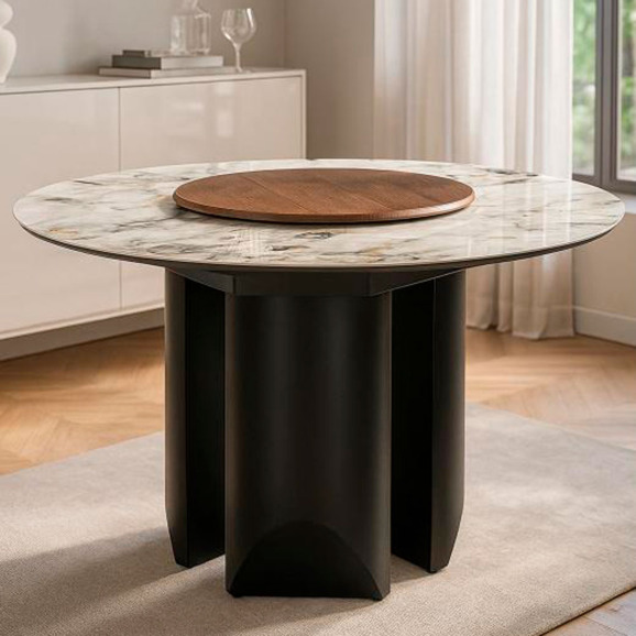 Керамический стол Иган 137 орех кантри / arctic ocean / черный - фото 5