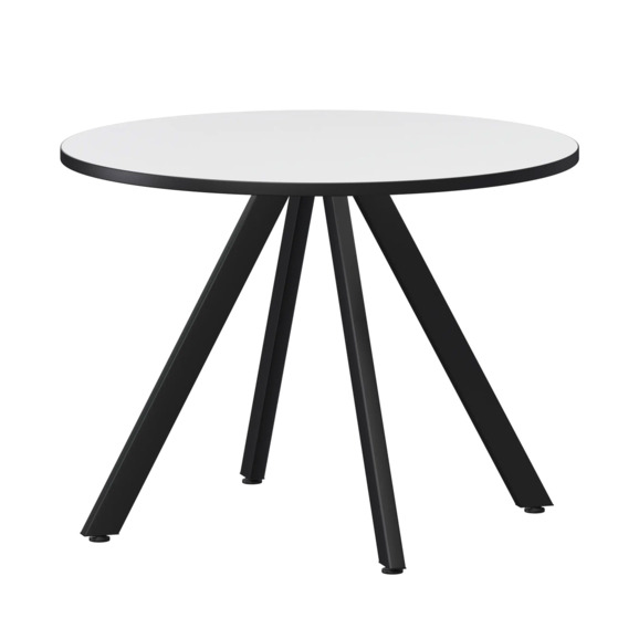 Стол нераздвижной Лаки мини 900мм, супер белый, черный муар - фото 1