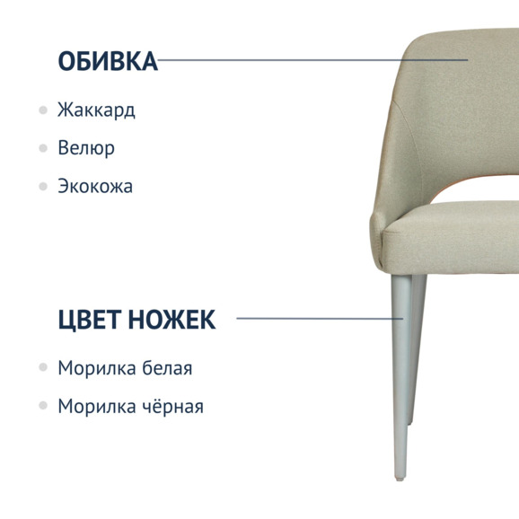 Стул Мила, рогожка серая - фото 2