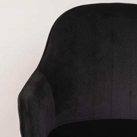 Кресло Сета, барные ножки, черный, белый, велюр - фото 8