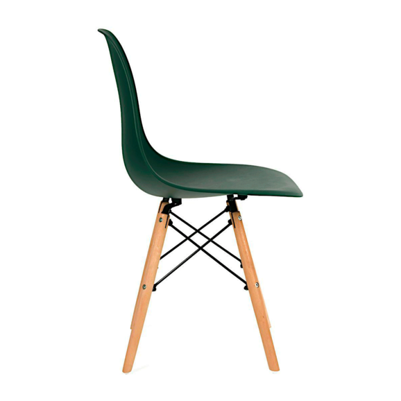 Стул пластиковый Eames, темно-зеленый, каркас бук - фото 4