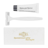 Настоящее фото товара Бритвенный набор HOTEL, крем для бритья + станок, 200 шт, произведённого компанией ChiedoCover