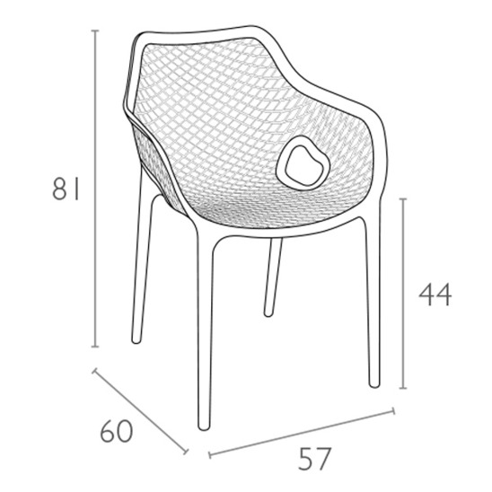 Кресло пластиковое Air XL, желтый - фото 4