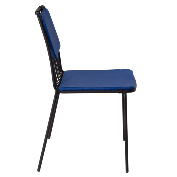 Стул Лион с подушкой 01, черный, синяя подушка - фото 8