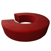 Настоящее фото товара Диван Кругси, велюр красный, произведённого компанией ChiedoCover