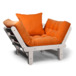 Кресло Сламбер, Velvet оранжевый/ беленый дуб