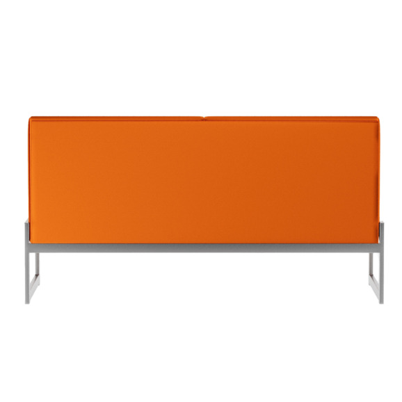 Диван Sigma, кожзам NITRO ORANGE, каркас серебро - фото 8