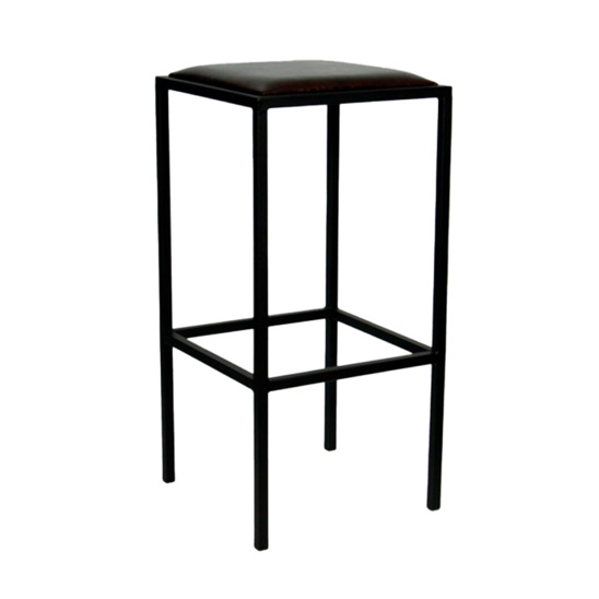 Табурет Лофт-11 М, экокожа BLACK, каркас черный муар Ral 9005 - фото 1