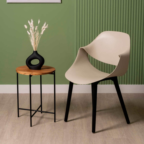 Стул Quill, светло-бежевый, черный - фото 2