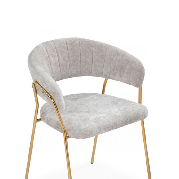 Стул на металлокаркасе Kamelia 1 light gray fabric / gold Стул на металлокаркасе Kamelia 1 light gray fabric / gold - фото 5