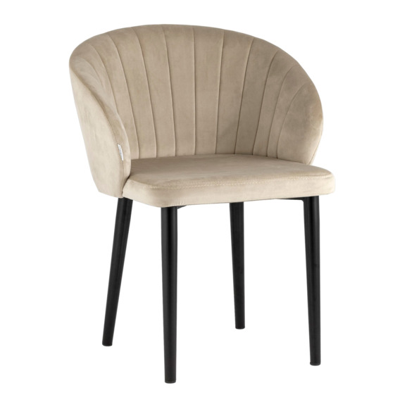 Стул с подлокотниками Шон, велюр бежевый Стул с подлокотниками Шон, велюр бежевый - фото 1