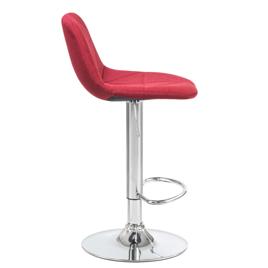 Барный стул СИЕНА, хром сталь, рогожка бордовый - фото 2