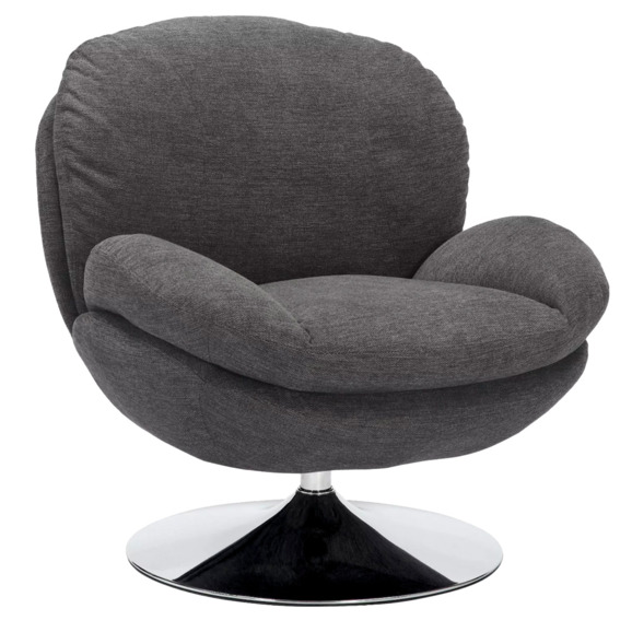 Кресло Mezzo, темно-серый, хром Кресло Mezzo, темно-серый, хром - фото 1