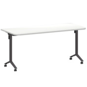 Фотография товара Стол мобильный складной радиусный, белый, антрацит, 25 мм, 160*70 от компании ChiedoCover.