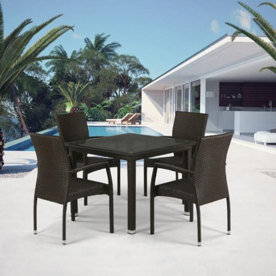 Комплект мебели Аврора, 4 стула, темно-коричневый - фото 2