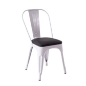 Фотография товара Стул Tolix Soft, белый, экокожа черная от компании ChiedoCover.