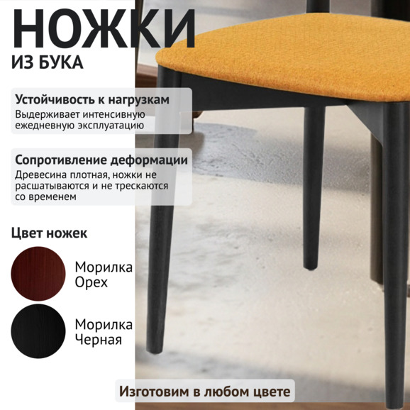 Стул Роквелл, рогожка Шерлок 520, каркас морилка чёрная Стул Роквелл, рогожка Шерлок 520, каркас морилка чёрная - фото 4