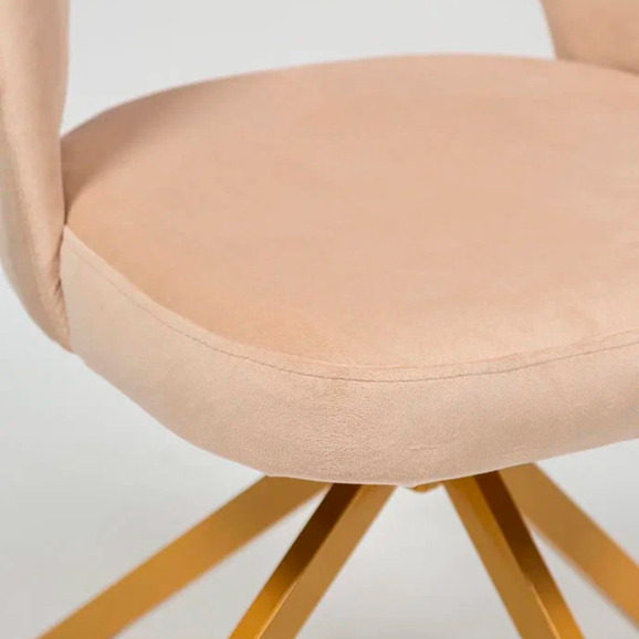 Стул Пиннате, пирамида, бежевый, золотой, велюр - фото 6