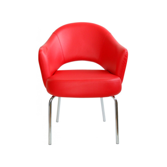 Дизайнерское кресло из экокожи, красное - фото 2