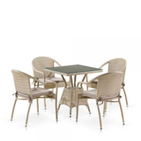 Настоящее фото товара Комплект мебели Вэлли, латте, 4 стула, произведённого компанией ChiedoCover