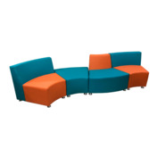 Фотография товара Диван Дога четырехместный к.2, оранжево-бирюзовый от компании ChiedoCover.