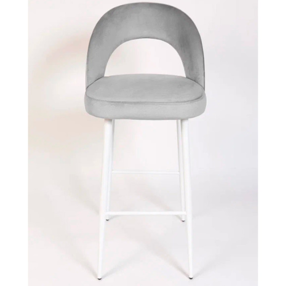 Стул Пиннате, барный, светло-серый, белый, велюр - фото 2