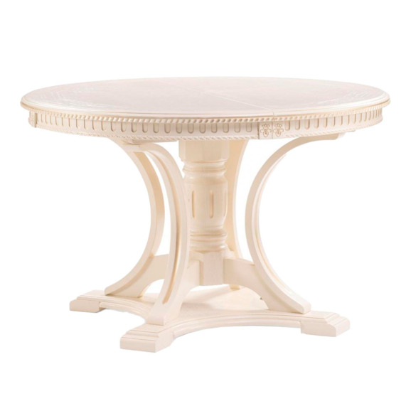 Деревянный стол Нозеан круглый бежевый / золото - фото 1