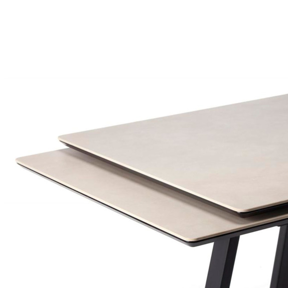 Керамический стол Памелла 140(200)х80 carmen light grey / черный - фото 5