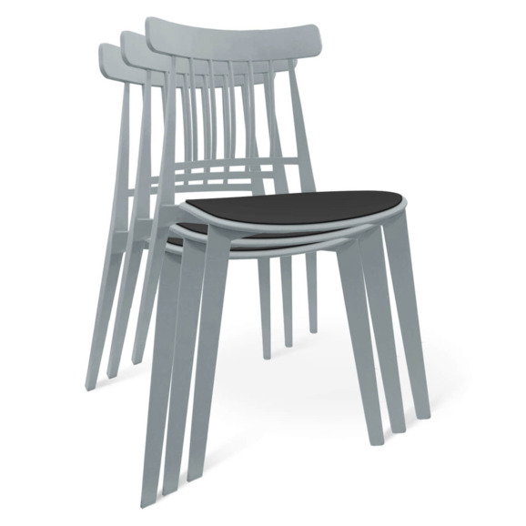 Стул Кавагоэ серый, черный - фото 2