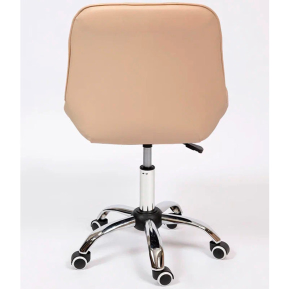 Стул Мускус, хром, бежевый, кожа - фото 5