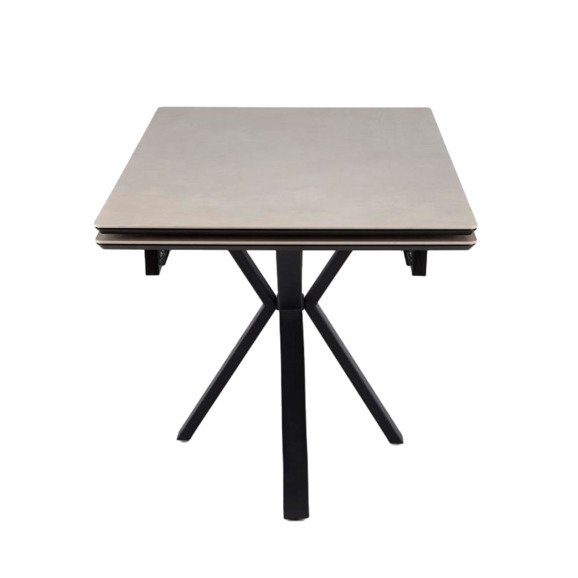 Керамический стол Старлайт 140 (200) х 80 carmen light grey / черный - фото 3