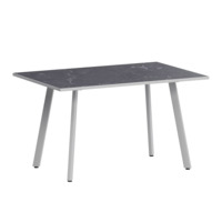 Настоящее фото товара Стол нераздвижной Рольф, даркстоун, белый муар, произведённого компанией ChiedoCover