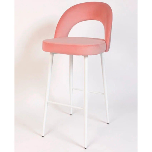 Стул Пиннате, барный, пудровый, белый, велюр - фото 3