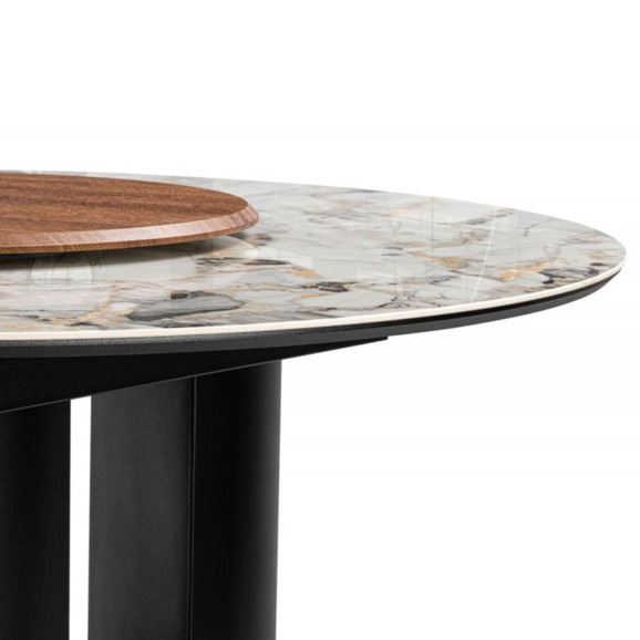 Керамический стол Иган 137 орех кантри / arctic ocean / черный - фото 3