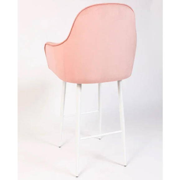 Кресло Сета, барные ножки, розовый, белый, велюр - фото 5