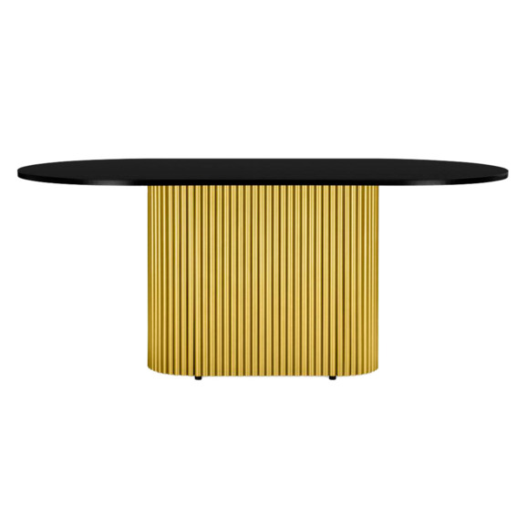 Барон О 180 х 90 черная шагрень пленка / золотые ноги - фото 2