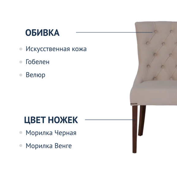 Полукресло Шарри, велюр Selesta 42, ножки бук, морилка светлый орех - фото 2
