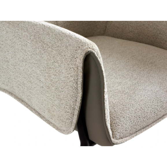 Стул Минотти, бежевый шенилл, экокожа, металл - фото 5