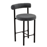 Настоящее фото товара Стул полубарный Флорео букле темно-серый, произведённого компанией ChiedoCover