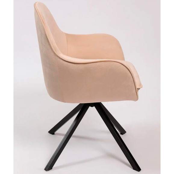 Кресло Сета, пирамида, поворотное основание, бежевый, черный, велюр - фото 4