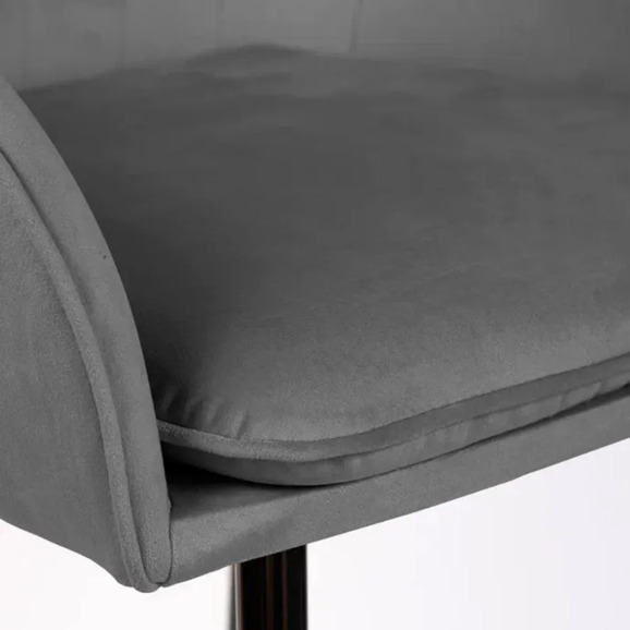 Кресло Сета, барные ножки, серый, черный, велюр - фото 10