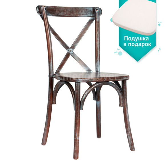 Стул Кроссбэк, венге, патина белая - фото 1