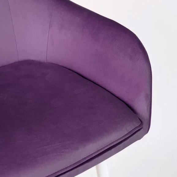 Кресло Сета, барные ножки, фиолетовый, белый, велюр - фото 10