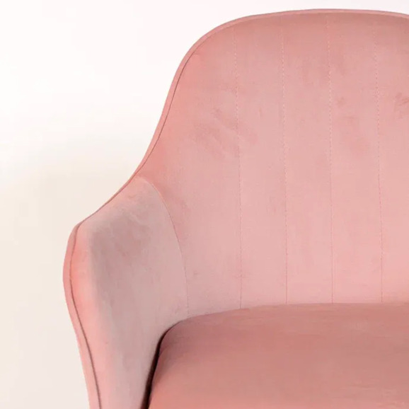 Кресло Сета, барные ножки, пудровый, белый, велюр - фото 8